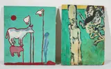 Figurative Works (2) by Lowell Boyers, 1990 &1987, oil on board, sold Feb 2021