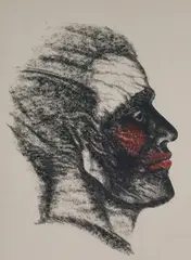Satyr V by David True, 1980, conte crayon and charcoal on paper, sold Feb 2021