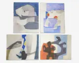 Abstract Compositions (4) by Benoît Gilsoul, pastel and pencil on paper, sold Feb 2021
