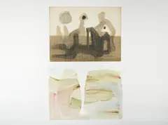 Works on Paper (2) by Benoît Gilsoul, watercolor, pencil, charcoal, wash, on paper and paperboard, sold Feb 2021