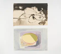 Works on Paper (2) by Benoît Gilsoul, pastel on paper, sold Feb 2021