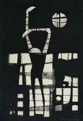Le Jour et la Nuit by Benoît Gilsoul, charcoal on paper, sold Feb 2021