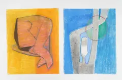 Works on Paper (2) by Benoît Gilsoul, pastel on paper, sold Feb 2021