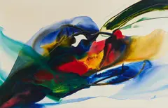 Phenomena Nearing Spring Solstice by Paul Jenkins, 1966, oil on canvas, sold Feb 2021