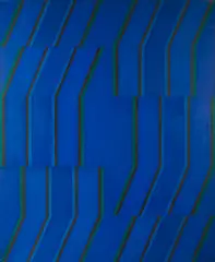 Tall Blue, Open Series by Michael Loew, 1973, acrylic on canvas, sold Feb 2021