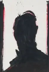 Shadow Head Portrait by Richard Hambleton, 2004, acrylic on paper, sold Feb 2021