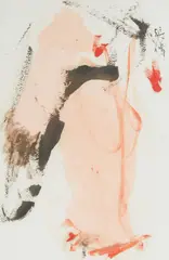 Untitled (Red and Black) by Zhang Wei, watercolor on paper, sold Feb 2021