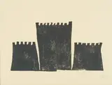 Untitled (Castle) by Hugo Guinness, woodblock on paper, sold Feb 2021