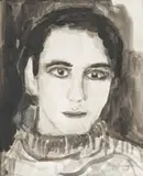 Young Man by Hugo Guinness, watercolor and ink on paper, sold Feb 2021