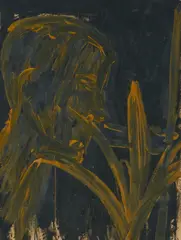Untitled by Lester Johnson, oil on paper, sold Feb 2021
