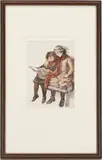 Two Girls Reading by Edward Deanes, watercolor, sold Jan 2024