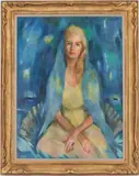 Portrait of a Blonde Lady by Philip Perkins, oil on canvas, sold Jan 2024