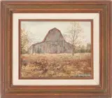 Barn in Landscape by Marion Bryant Cook, oil on canvas, sold Jan 2024