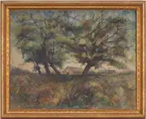 Landscape by Paul Matthew Scott, oil on canvas, sold Jan 2024