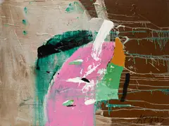 Abstract by Harold Kraus, oil on canvas, sold Jan 2024