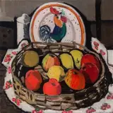 (Still Life, Apples, Lemons And Plate) by Margaret Preston, 1929, oil on canvas, sold Dec 2015
