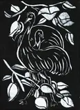 Two Emus by Margaret Preston, stencil in black ink, sold Dec 2015