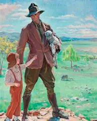 The Shepherd Of Knockalong by Hilda Rix Nicholas, 1933, oil on canvas, sold Dec 2015