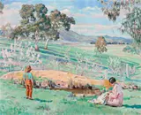 Spring Afternoon, Knockalong by Hilda Rix Nicholas, 1933, oil on canvas, offered Dec 2015