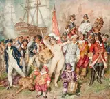 Onwards! by Norman Lindsay, 1967, watercolour on paper, sold Dec 2015