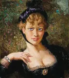 Mitzi by Norman Lindsay, c.1945, oil on composition board, sold Dec 2015