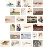 An Album Of 24 Postcards, 1898 – by J J Hilder, 1905, watercolour on paper, offered Dec 2015
