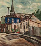 The Blue Shop, Fitzroy by Danila Vassilieff, 1938, oil on board, sold Dec 2015