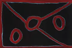 Untitled by Paddy Bedford, 2003, gouache and blue chalk on crescent board, sold Dec 2015