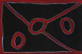 Untitled by Paddy Bedford, 2003, gouache and blue chalk on crescent board, sold Dec 2015