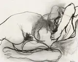 Reclining Nude by Brett Whiteley, c.1964, charcoal on paper, sold Dec 2015