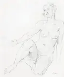 Gloria by Norman Lindsay, c.1945, pencil on paper, sold Dec 2015
