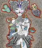 It’S Not A Little Love Song by Del Kathryn Barton, 2011, synthetic polymer paint, gouache, watercolour and ink on canvas, sold Aug 2015