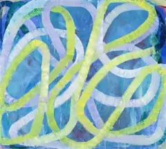 Stretching by Ildiko Kovacs, 2012, oil on plywood, sold Aug 2015