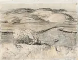 South Coast Hills by Lloyd Rees, 1966, pastel, wash and pencil on paper, sold Aug 2015