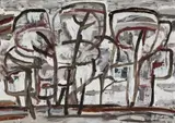Forest by Ian Fairweather, 1959, gouache and synthetic polymer paint on cardboard, sold Aug 2015