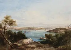 Sydney From Robertson’S Point by Conrad Martens, 1853, oil on canvas, sold Aug 2015