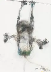 Monkey by John Olsen, 1995, pencil and pastel on paper, sold Aug 2015