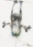 Monkey by John Olsen, 1995, pencil and pastel on paper, sold Aug 2015
