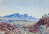Mount Sonder, Central Australia by Albert Namatjira, watercolour on paper, sold Aug 2015