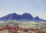 Mount Sonder, Central Australia by Albert Namatjira, watercolour on paper, sold Aug 2015