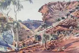 Macdonnell Ranges, Central Australia by Albert Namatjira, 1950, watercolour on paper, sold Aug 2015