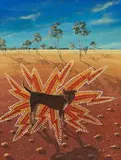 The Most Shocking Dog I Ever Met by Lin Onus, 1991, gouache on illustration board, sold Aug 2015