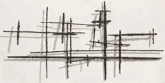 Reticulation by Clement Meadmore, 1956, bronze mounted on painted composition board, sold Aug 2015