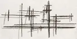 Reticulation by Clement Meadmore, 1956, bronze mounted on painted composition board, sold Aug 2015
