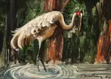 Brolga I by Albert Tucker, 1964, oil on composition board, sold Aug 2015