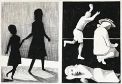 Children by Charles Blackman, charcoal on paper, sold Aug 2015