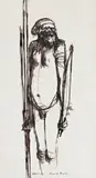 Ellemana by Russell Drysdale, ink on paper, sold Aug 2015