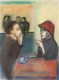 Téte À Téte by Robert Dickerson, pastel on paper, sold Aug 2015
