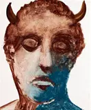 Satyr by Sidney Nolan, 1956, oil on card mounted on board, sold Aug 2015