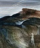 Boy And Bird by Sidney Nolan, wax crayon, oil and fabric dye on paper, sold Aug 2015